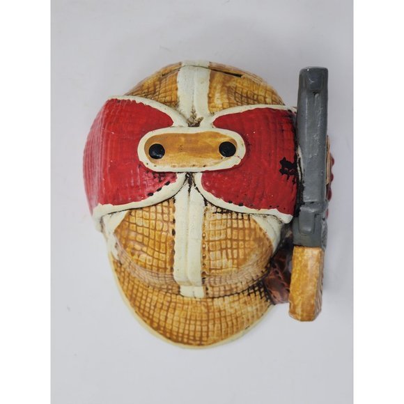 Vintage Hunting Hat Coin Bank With Stopper Red Gold And Yellow - Picture 6 of 10